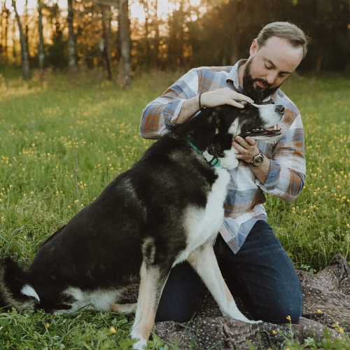 man with dog